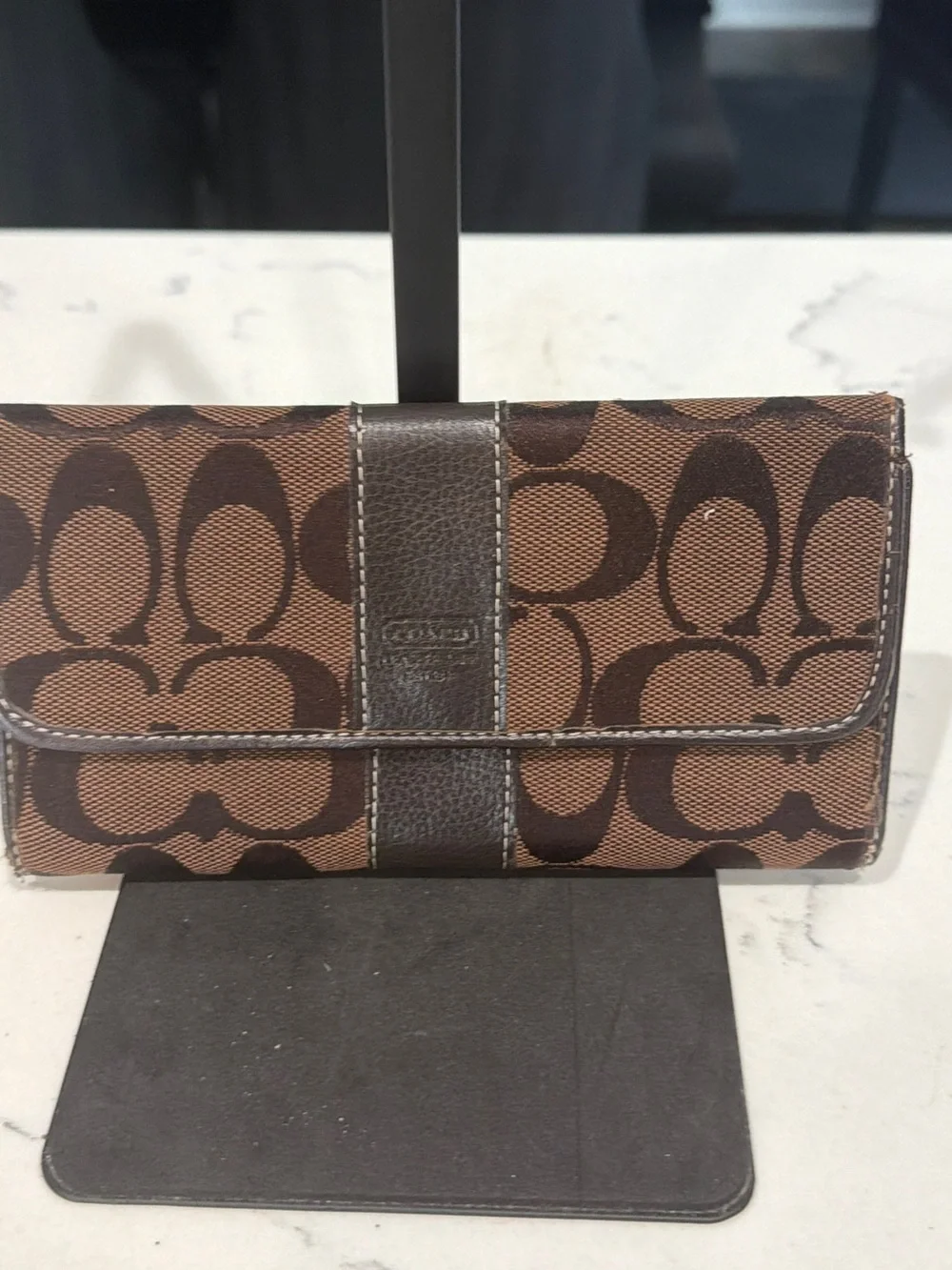 Coach Brown Signature Continental Wallet